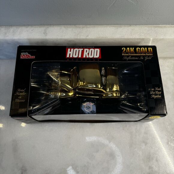 Racing Champions 24K Gold Plated Hot Rod Reflections In Gold 1:24 (1 of 4998) - Picture 3 of 11